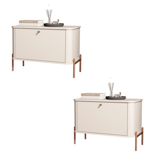 Kit 2 Mesa de Cabeceira Quarto Tucupí 1 Porta e Pés de Metal em Oferta na Shopee