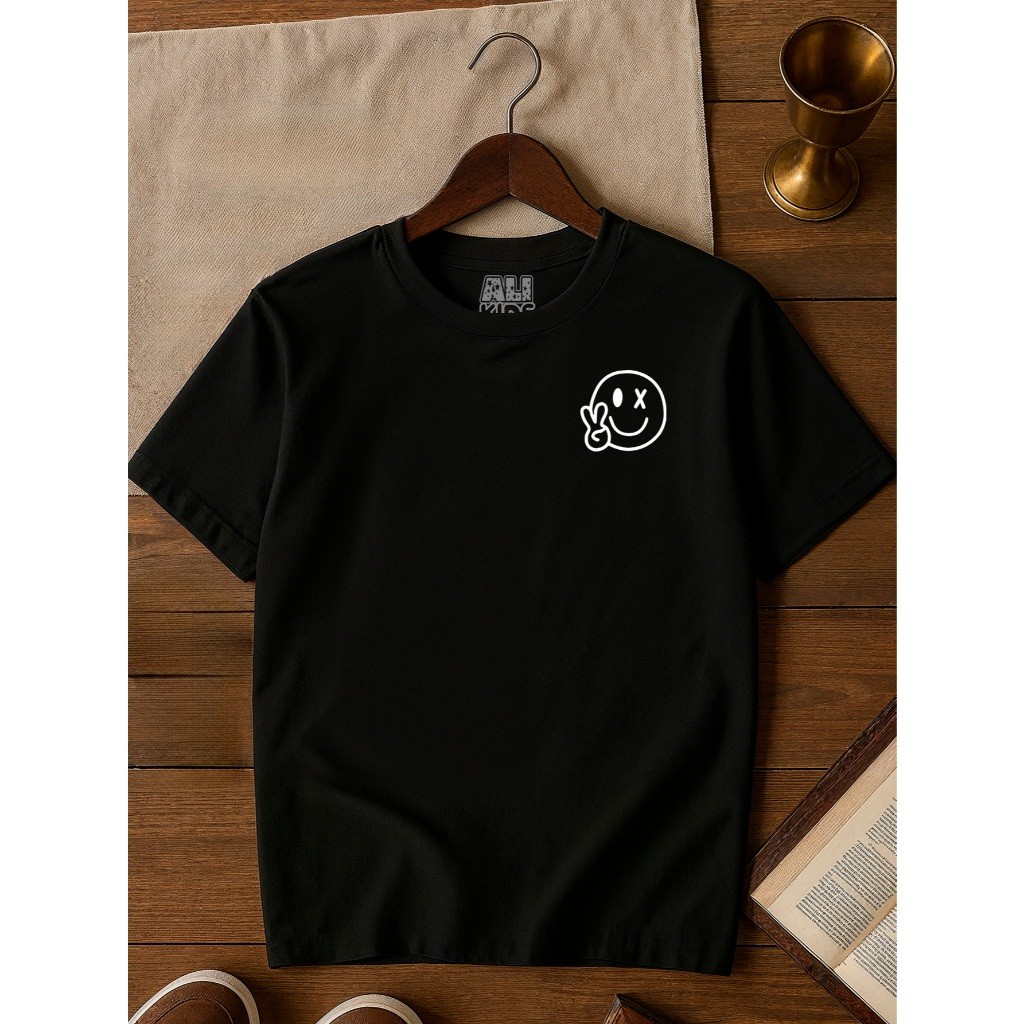 Camiseta Camisa Algodão Juvenil e Infantil Unissex Menino Menina Emoticon X 100% algodão