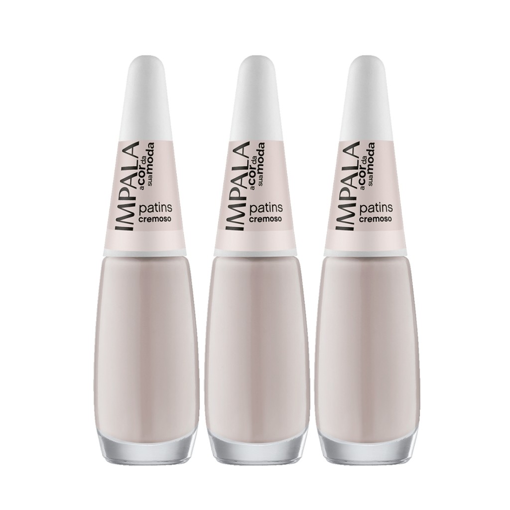 Kit 3 Esmalte Impala A Cor Da Moda Patins Cremoso Manicure