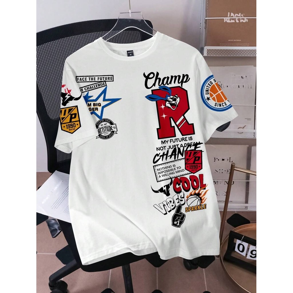 Tshirt Feminina Champ My Future Estilosa Estampada Lançamento Camiseta 100% Algodão Camisetão Camisa Oversized Plus Size em Oferta na Shopee