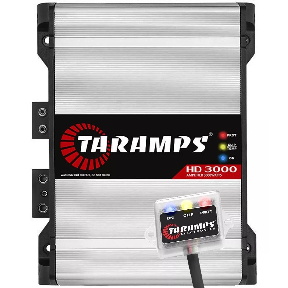 Modulo Amplificador Barra Som Automotivo Taramps Hd 3000.1 Canal 3000 Wrms 2 Ohms