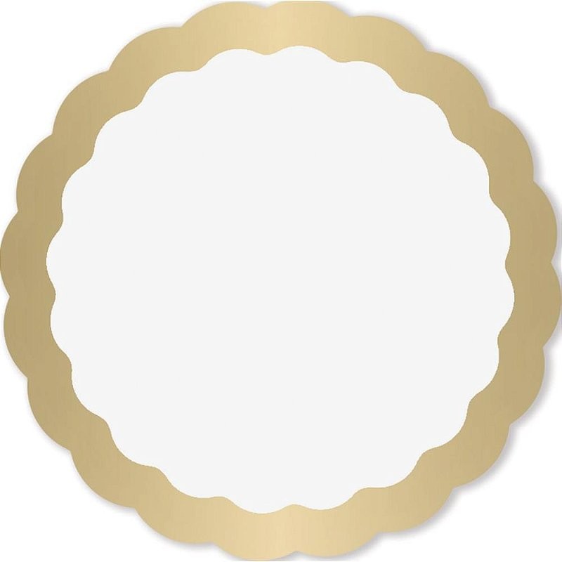 Fundo para Cesta Poli Redondo Royal Branca com Barrado Ouro 68CM - Pacote com 50 Unidades