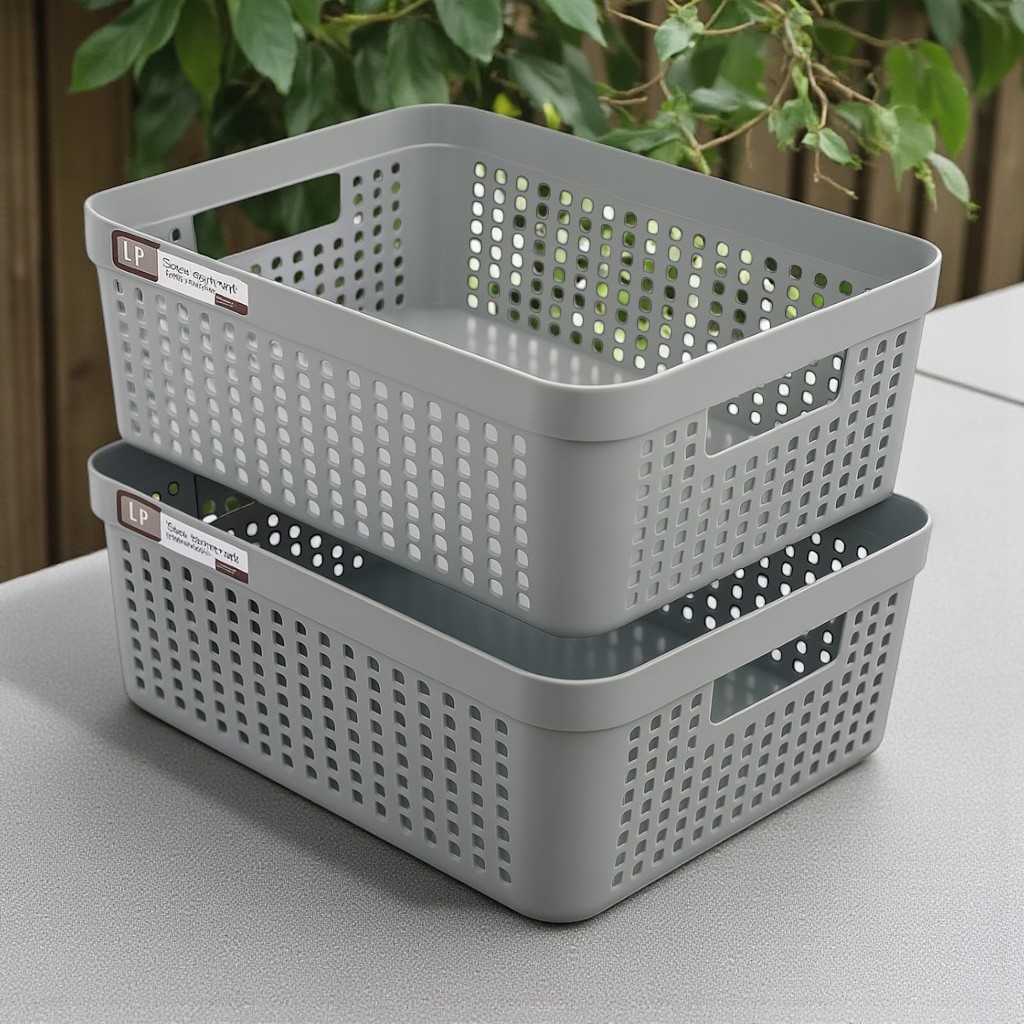 Kit 2 Cestos Organizadores 11L – Multiuso para Roupas, Brinquedos e Lavanderia