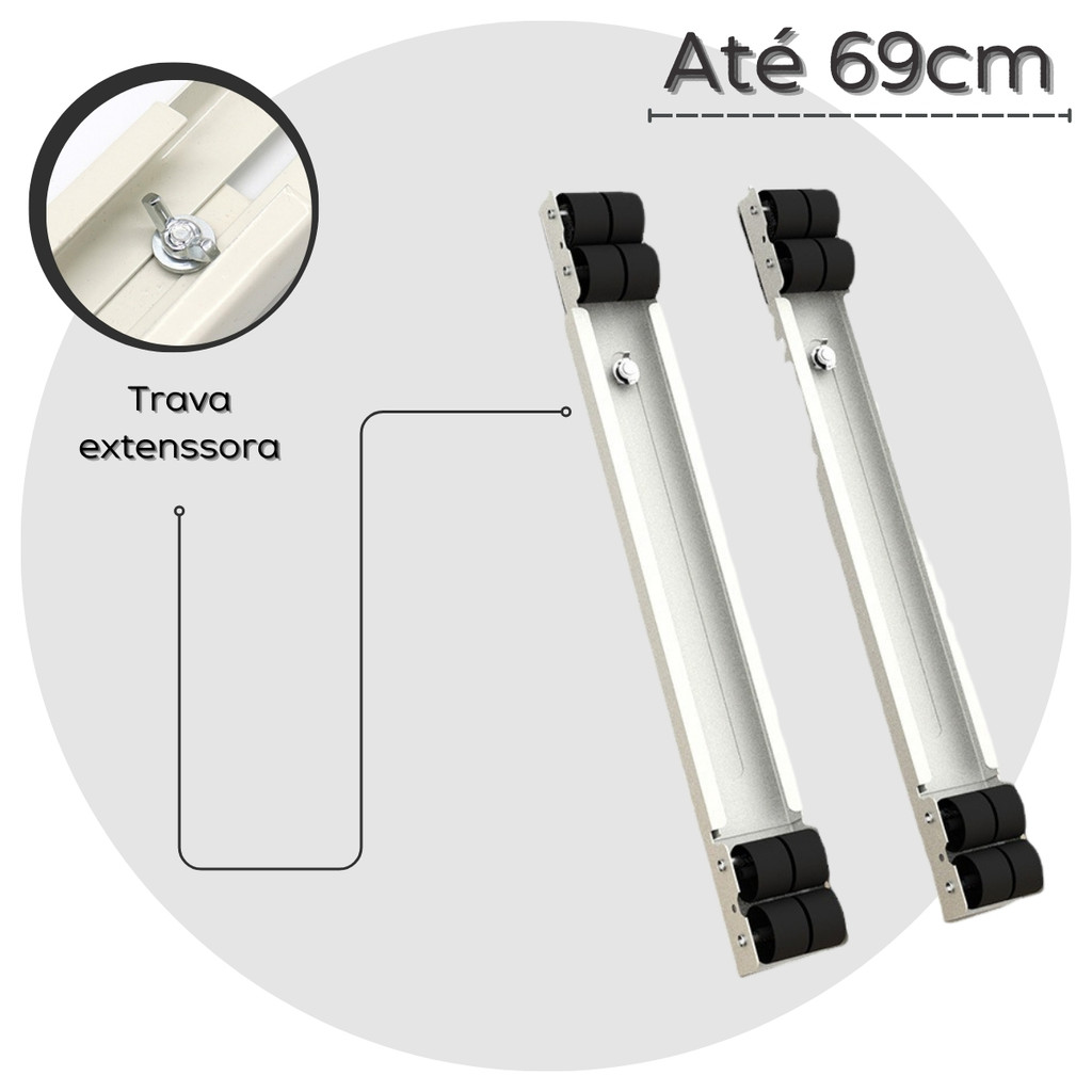 Suporte Base Trilho com Rodinhas para Geladeira Fogão Máquina de Lavar em Oferta na Shopee