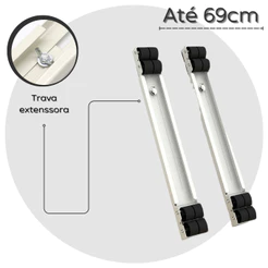 Suporte Base Trilho com Rodinhas para Geladeira Fogão Máquina de Lavar