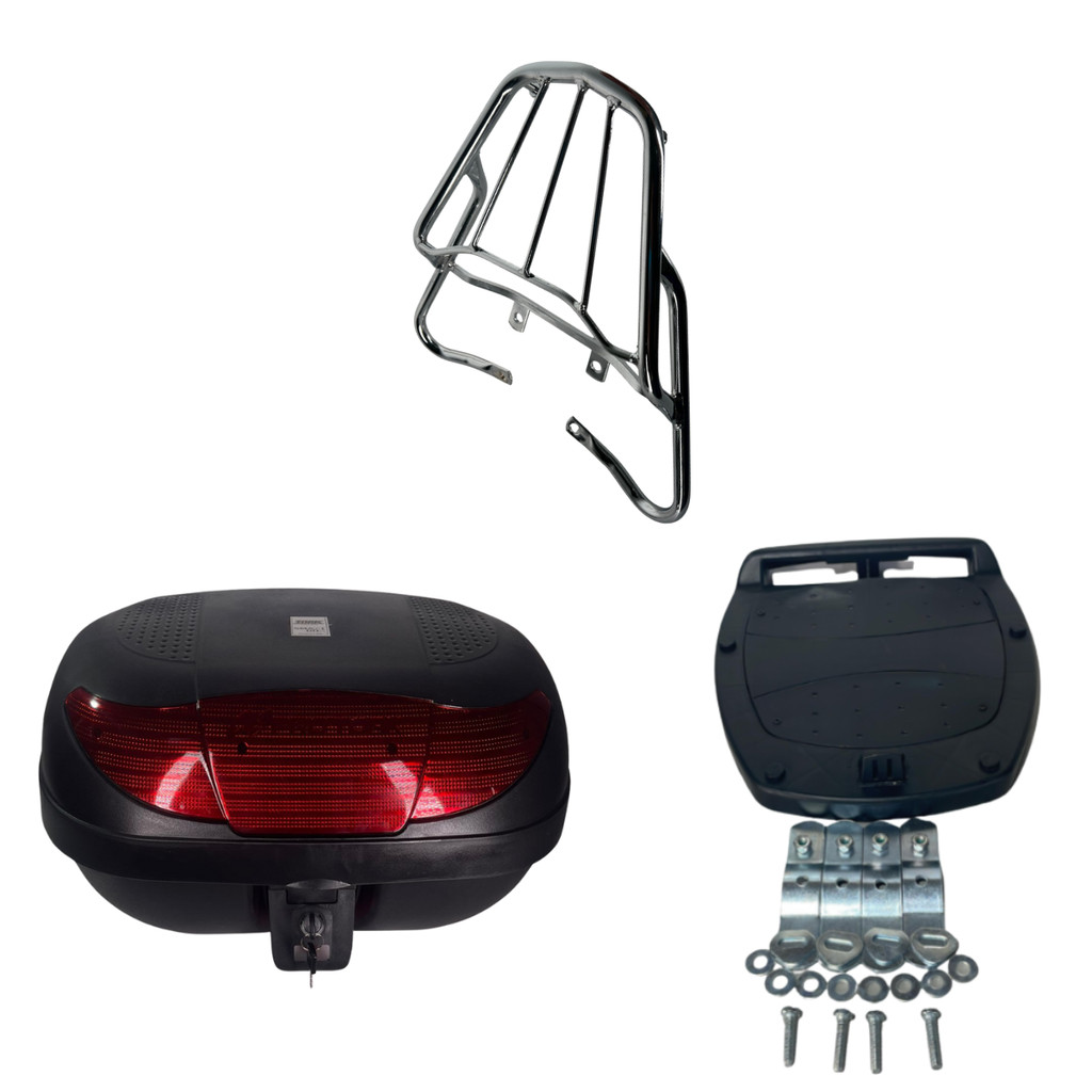 Kit Bagageiro Churrasqueira Fan Start 160-150 + Baú 45 Litros 2014 á 2021