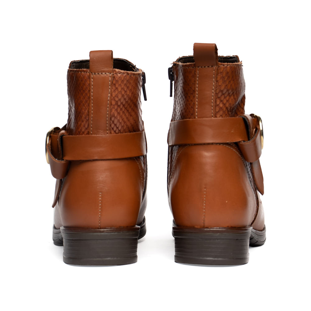 Detalhes do Bota Feminina Bottero de Couro Cano Curto Marrom