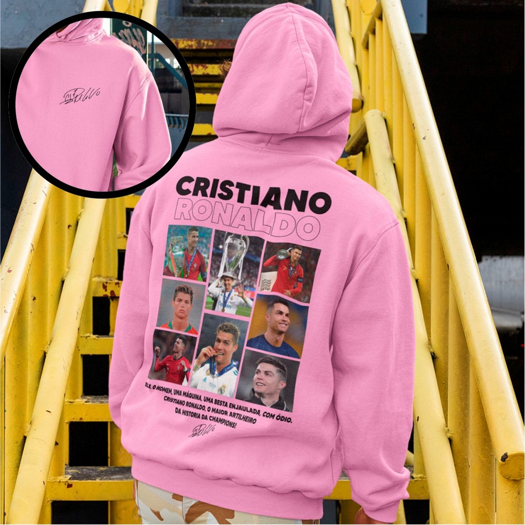Moletom Cristiano Ronaldo Com Assinatura Robozão Papai Cris Blusa De Frio CR7 Unissex Casaco Algodão