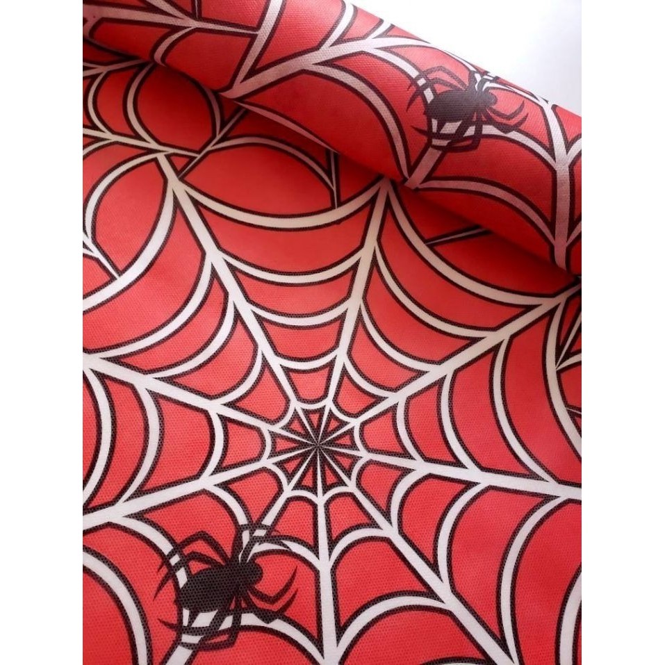 Tnt Estampado Teias Aranha Festa Halloween 1,4m X 5 Metros