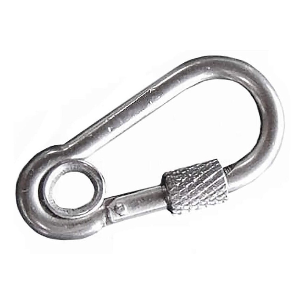 Mosquetão Engate Rápido Em Aço Inox Com Olhal E Trava 5x50mm