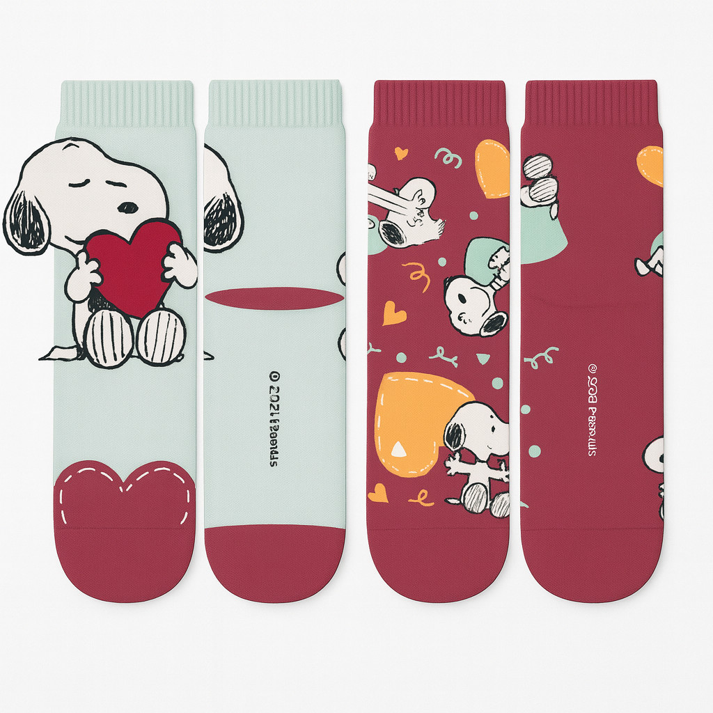 2 Pares de Meia Soquete Snoopy Kit Infantil Cia da Meia Personagem Criança CIA DA MEIA
