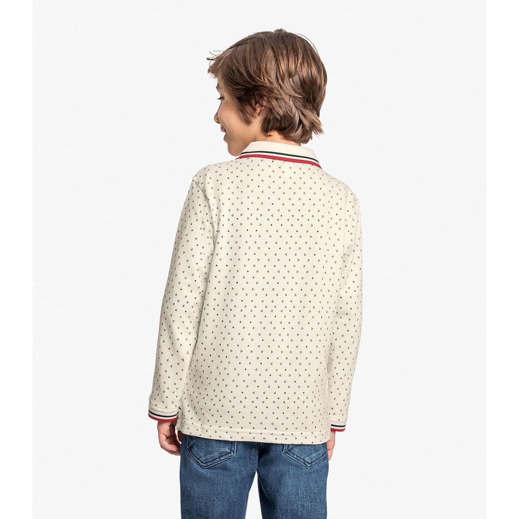 Detalhes do Camisa Polo Infantil Manga Longa Trick Nick Bege