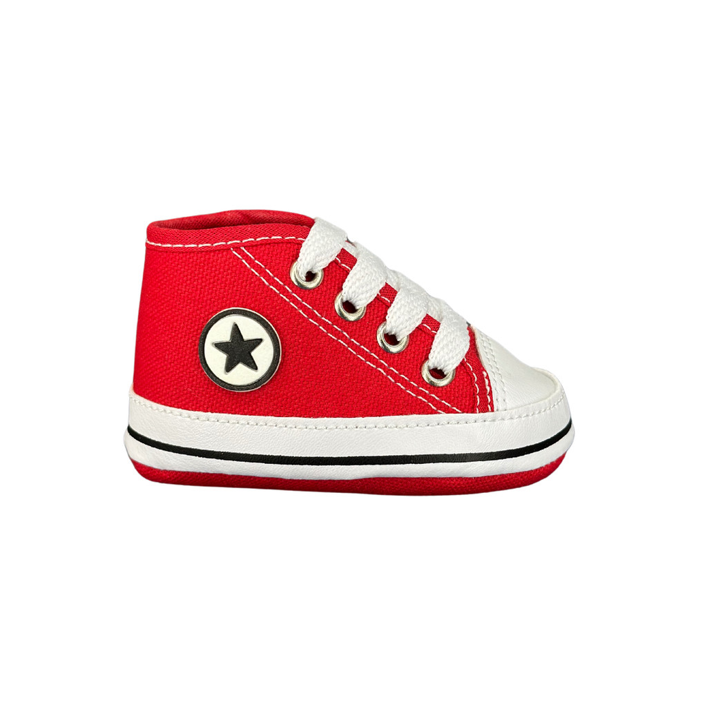 Tênis Starzinho de bebê Cano Alto de bebê Estrelinha (Vermelho)
