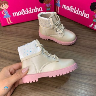 Bota Coturno Molekinha Infantil Feminino Star Estilosa em Oferta na Shopee