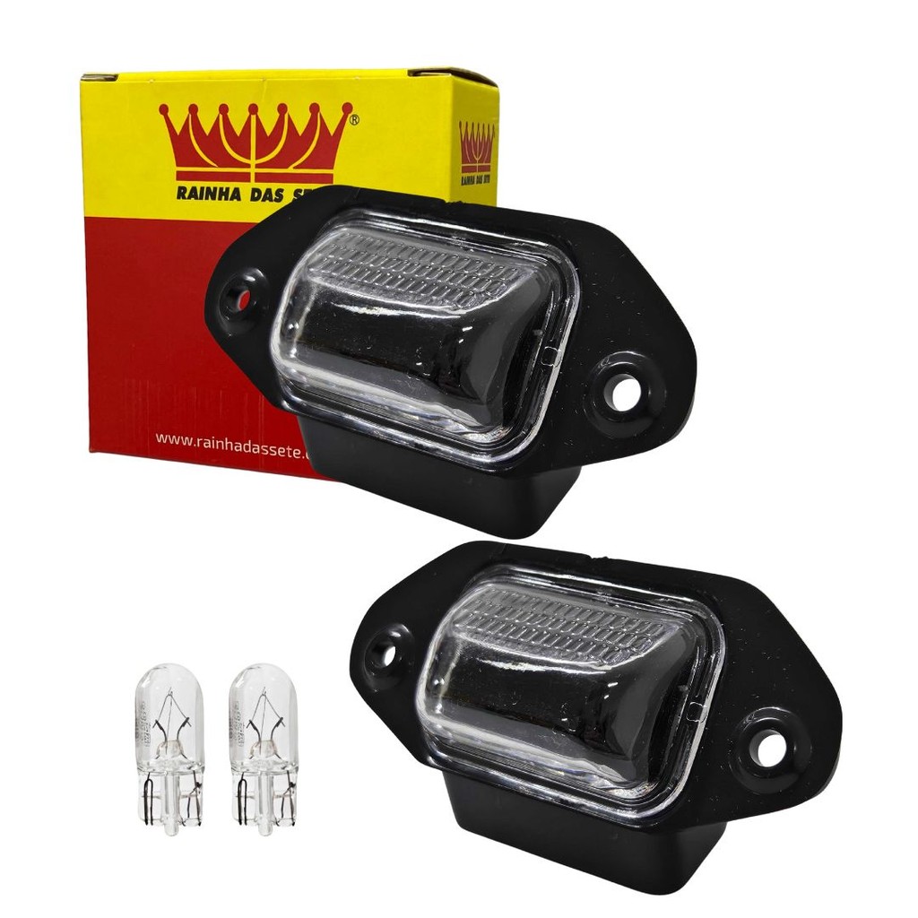 Kit Lanterna Luz Placa Para Mitsubishi L200 Pajero Até 2001 Lente Acrilico Sem Soquete Com Lampadas