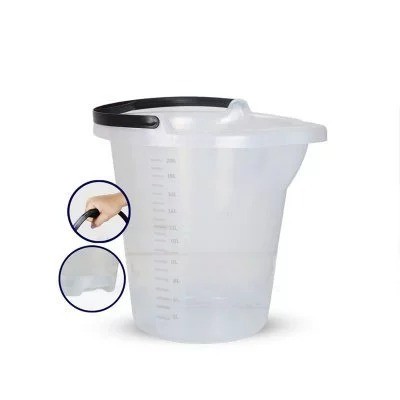 KIT 2 UNIDADE BALDE PLASTICO TRANSPARENTE 21 LITROS REFORÇADO COM MEDIDOR DE AGUA