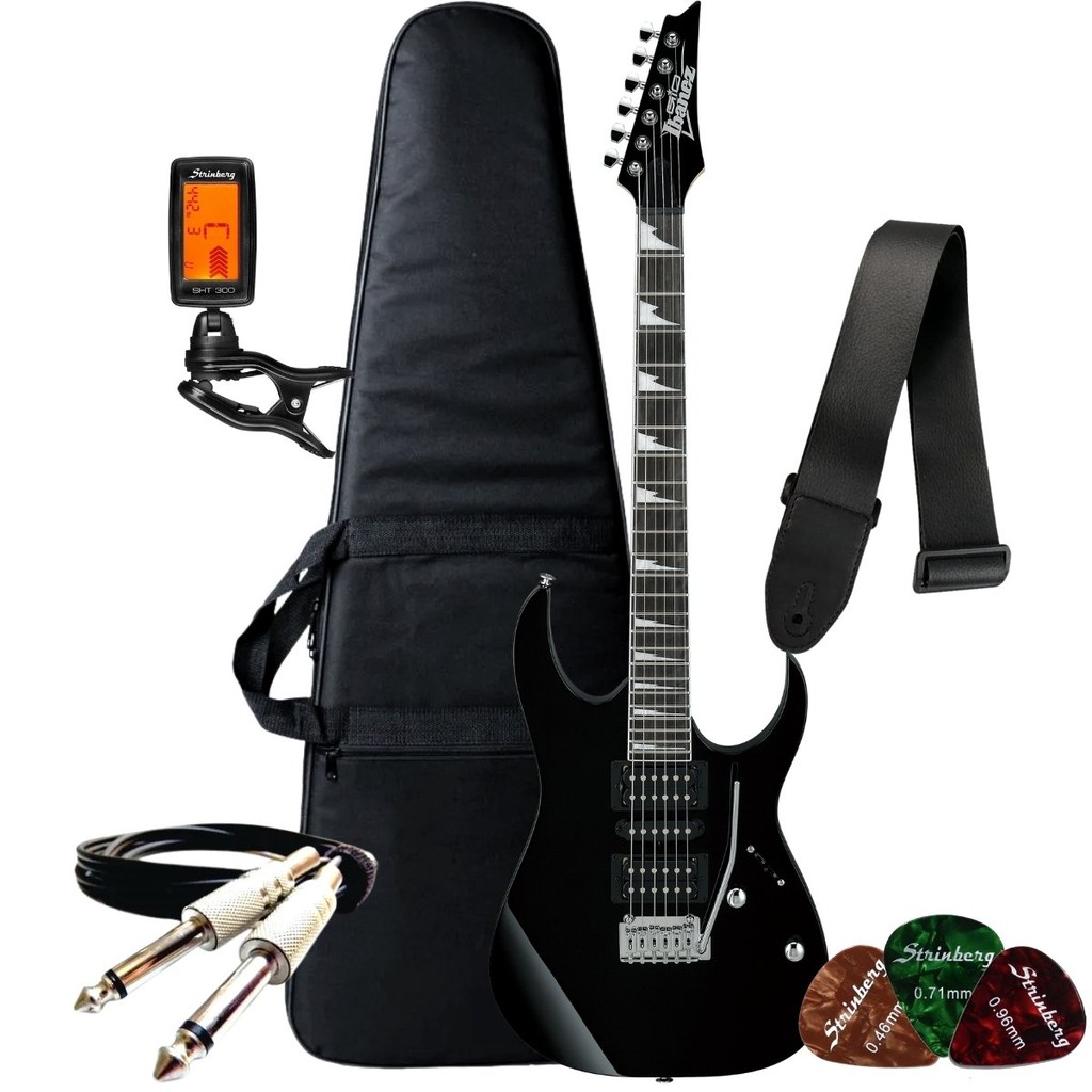 Kit Guitarra Elétrica Strato Ibanez Grg170Dx RG HHS + Acessórios