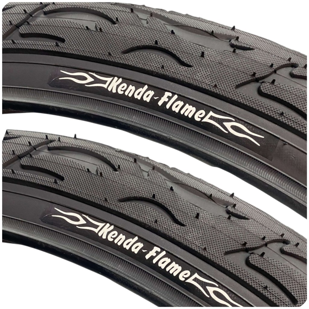 Kit com 2 Pneu Kenda Flame 26x2.125 Aro 26 Para Bicicleta MTB Slick Estilo Balão Compativel com aro com Diametro 559mm