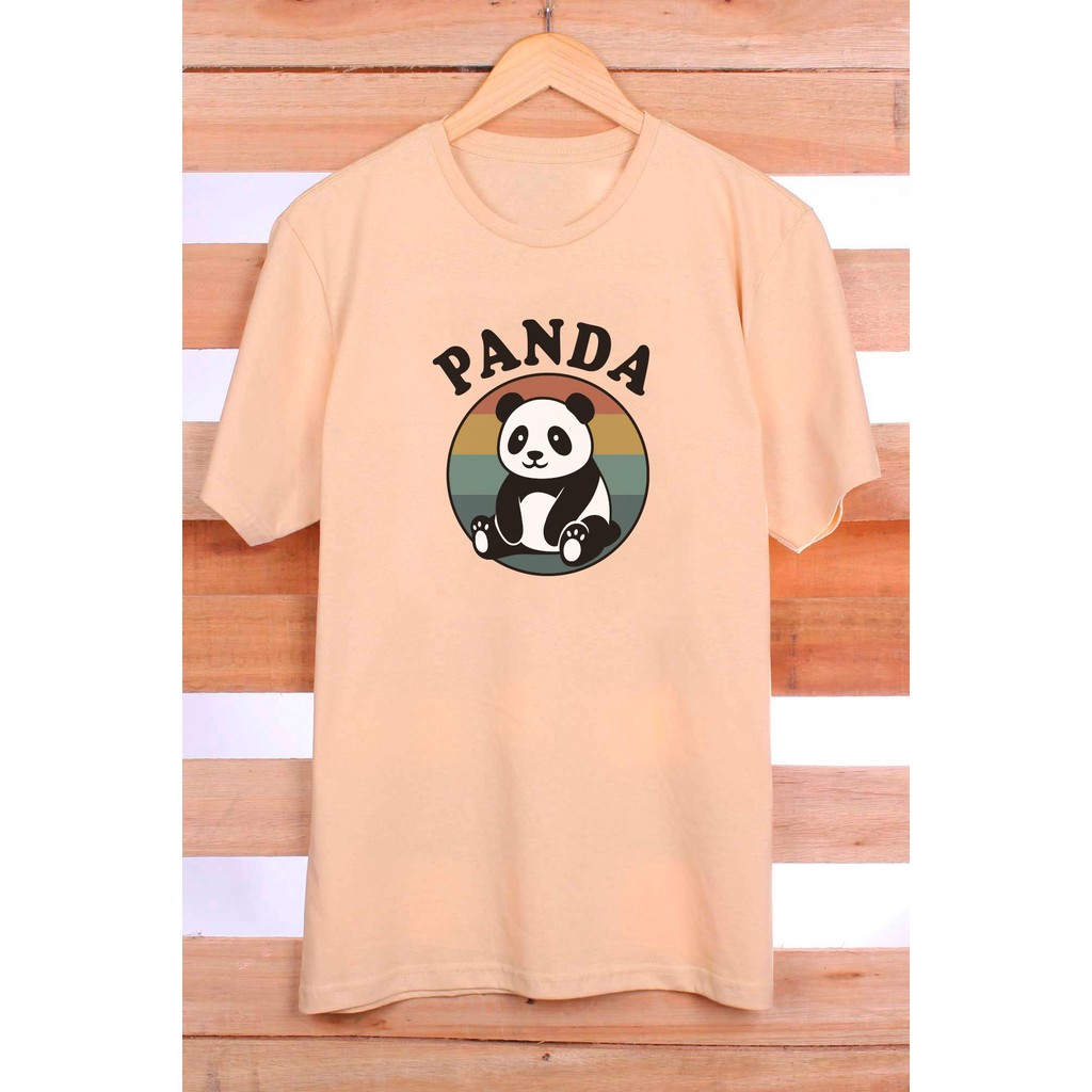 Camiseta Masculina Panda 100% Algodão Manga Curta Gola Redonda Modelagem Reta