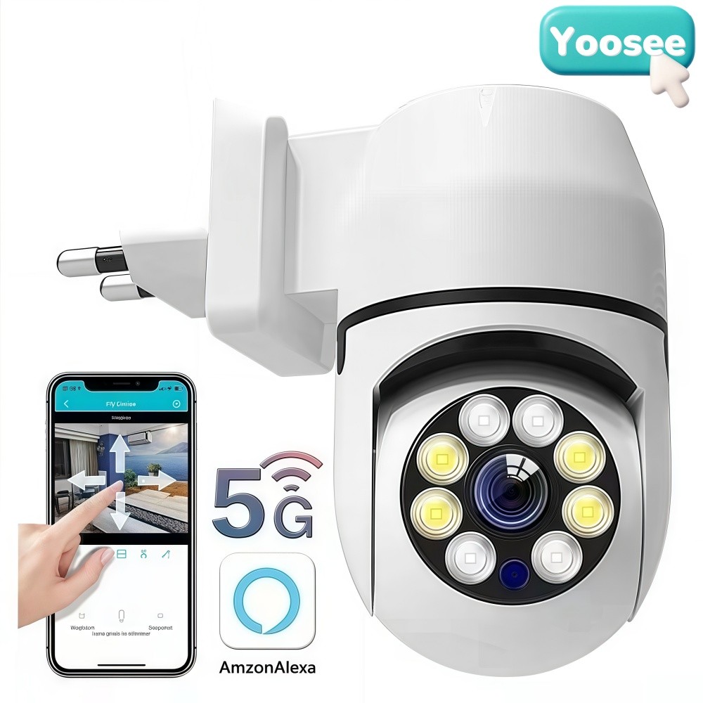 Câmera Tomada Wi-Fi Yoosee Full HD Visão Noturna App Fácil Instalação Detecção Movimento Segurança Interna em Oferta na Shopee