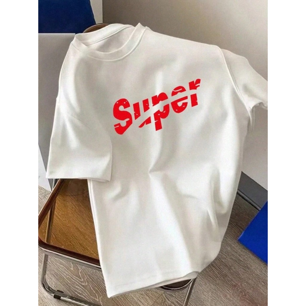 Camiseta Masculina Manga Curta Estampa Gráfica Super Camisa Casual Versátil Esportiva Confortável Blusa 100% Algodão 