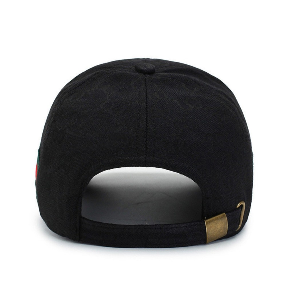 Boné de Beisebol Casual Listrado Lateral All-Match Unissex Snapback Chapéu Aba Curva