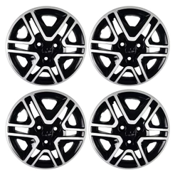 Calota Aro 14" cor Preto/Prata Modelo Kwid Intense 2018/20 Jogo c/ 4 Calotas Grid - 877CP-PBP-E