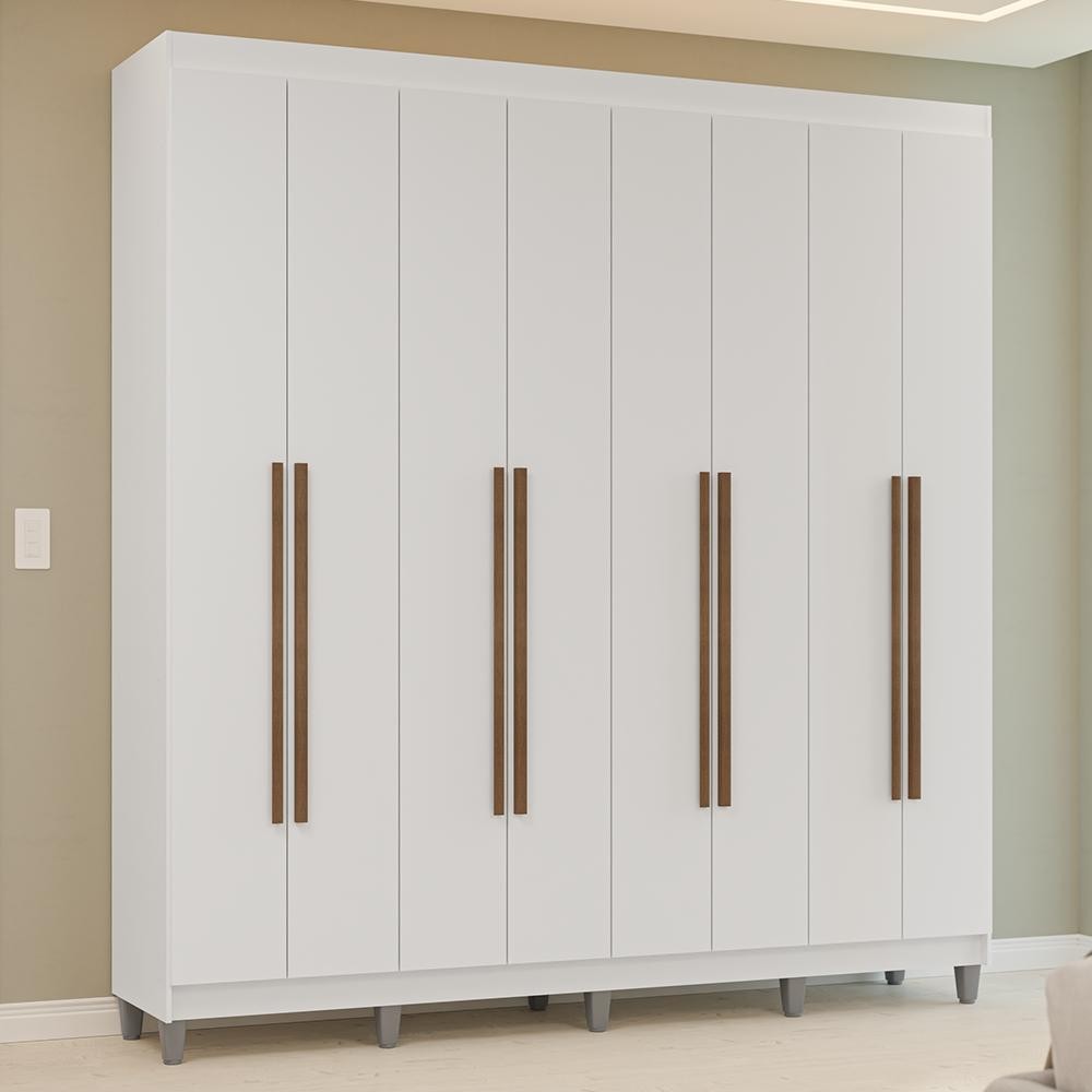 Guarda-Roupa Casal com Pés 8 Portas Batentes Venus Madesa
