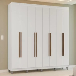 Guarda-Roupa Casal com Pés 8 Portas Batentes Venus Madesa