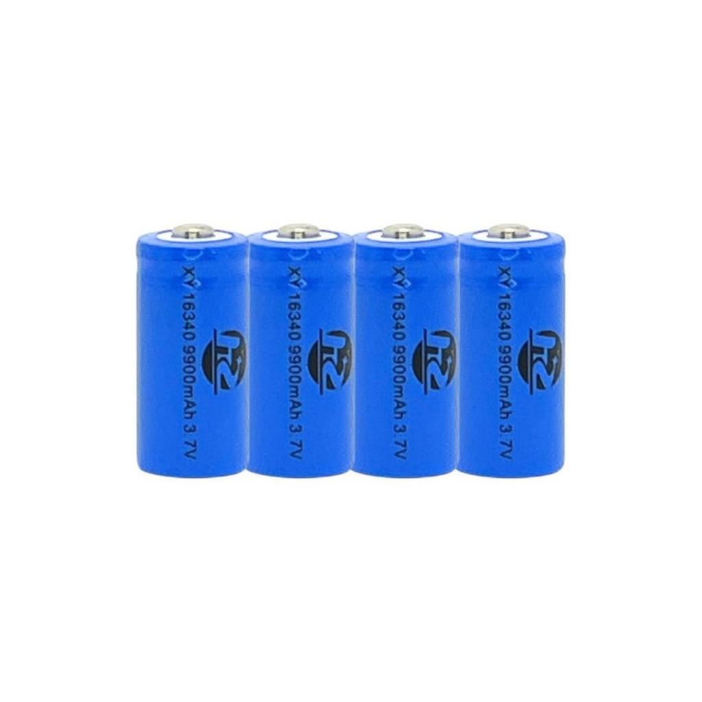 Kit 4 Bateria16340 Li-ion 30000mah 4.2v Lanterna Tática Led