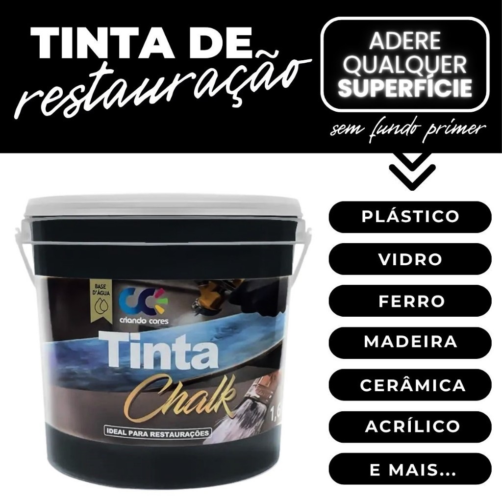 Tinta Chalk Paint Preto – Renove e Decore com Alta Aderência em Móveis, Paredes e Outras Superfícies em Oferta na Shopee