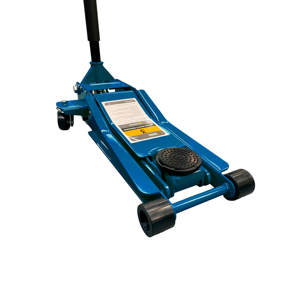 Macaco Jacaré 3ton Rebaixado Duplo Injetor Roda Pu Azul