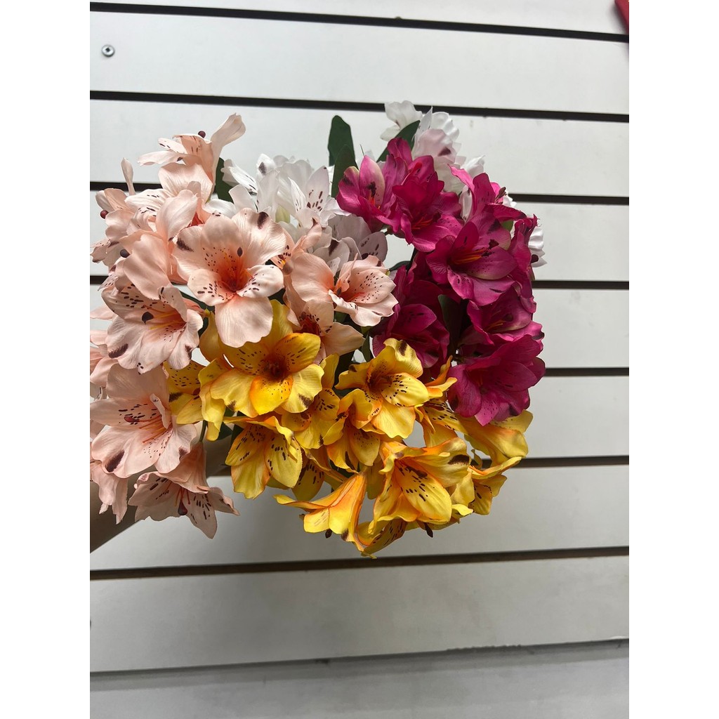 Buquê Artificial de Astromelia 35cm com 5 Ramos e 15 Flores/H0063