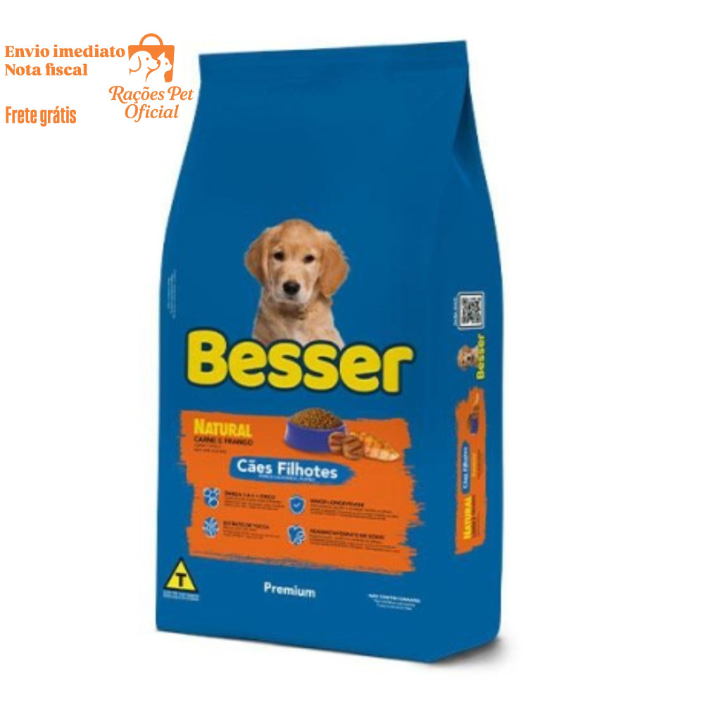Ração Premium  Besser 20kg Para Cachorro Filhotes Carne e Frango