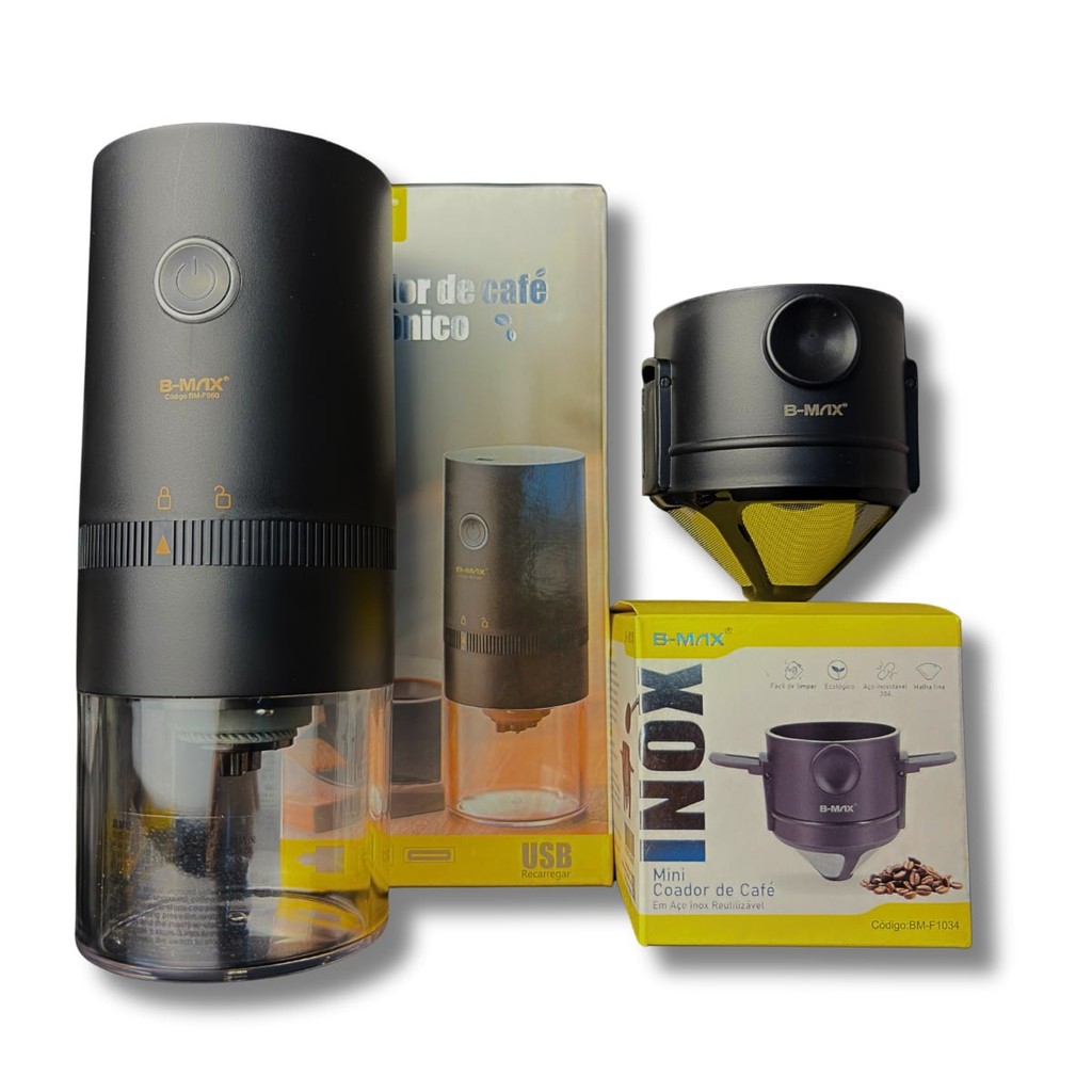 Moedor e Coador de Café Elétrico B Max F1034 Kit Completo Café Fresco em Casa