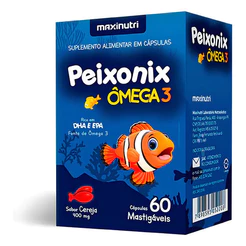 Peixonix Ômega 3 Infantil Mastigável 400mg 60 Cáps Maxinutri