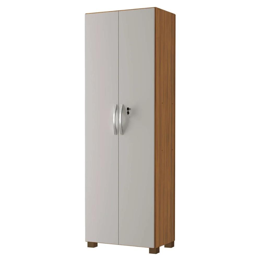 Armário Multiuso Com Chave 2 Portas Chicago Notável Freijó / Off White em Oferta na Shopee