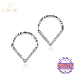 Piercing Septo Nariz Argola Prata 925 Cravejado Zircônia - Orelha Tragus Daith Rook Boca Gota Segmento Articulado