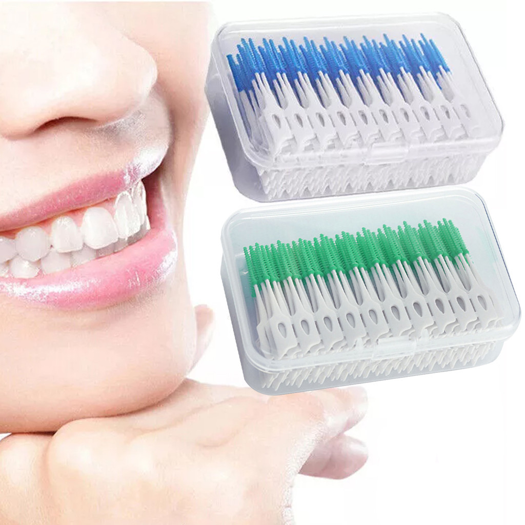 200 Peças Escova Interdental De Silicone De Dentes Com Linha Oral Descartável Equipamento De Limpeza Prático