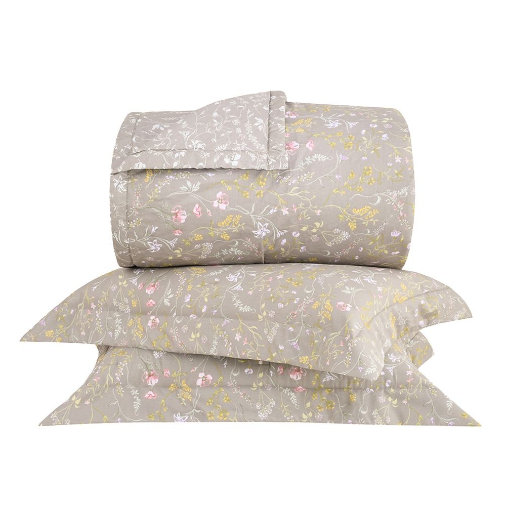 Kit Colcha Queen Gran Percalle 200 Fios Buddemeyer Secret Garden 100% Algodão Estampado 3 peças