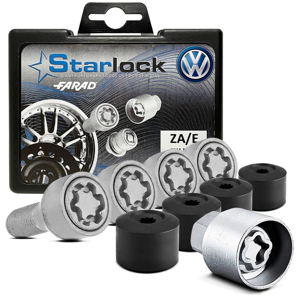 Kit Parafuso Trava Antifurto Roubo Roda Volkswagen Com Tampa em Oferta na Shopee