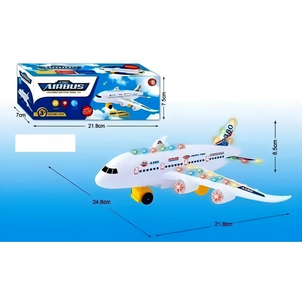 TB Brinquedos Avião elétrico de brinquedo Craco Avion Premium Airbus piscante