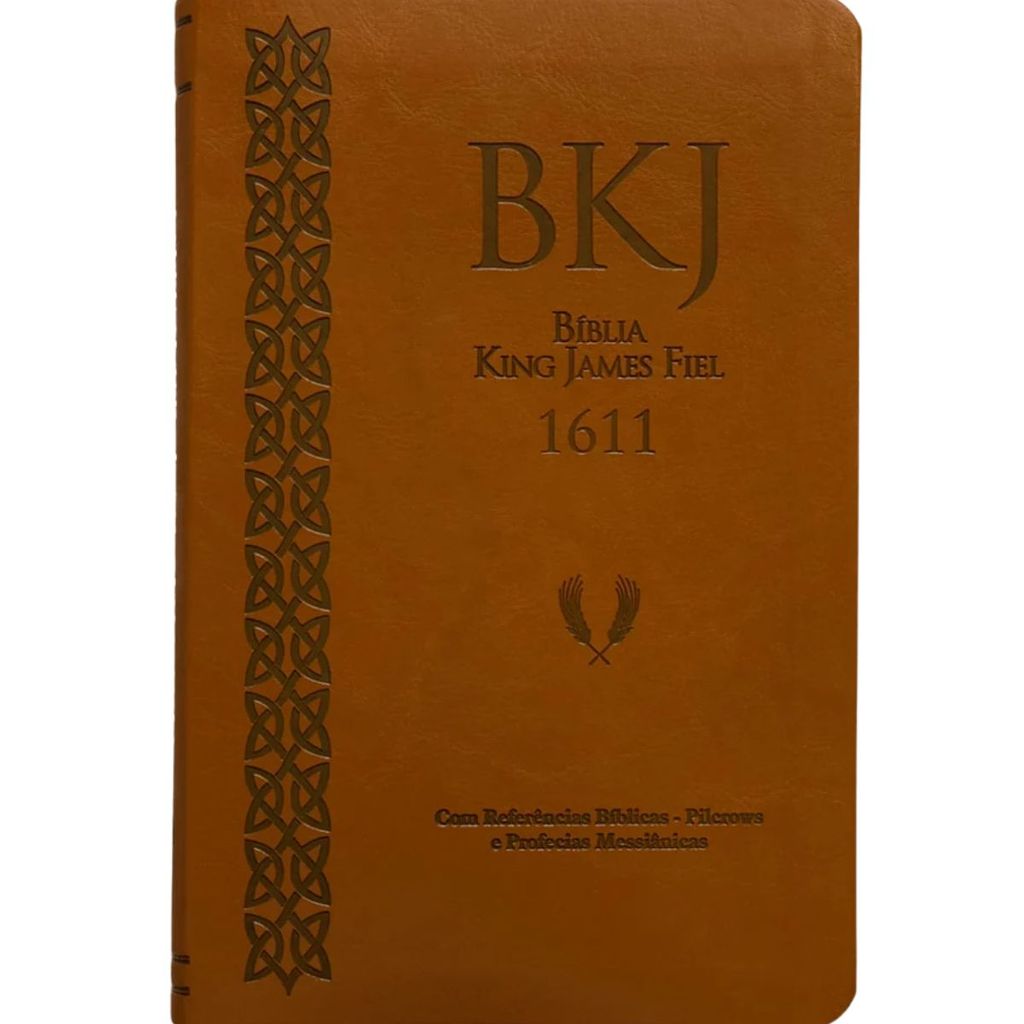 Bíblia King James Fiel 1611 | Concordância e Pilcrows | Capa Luxo Caramelo