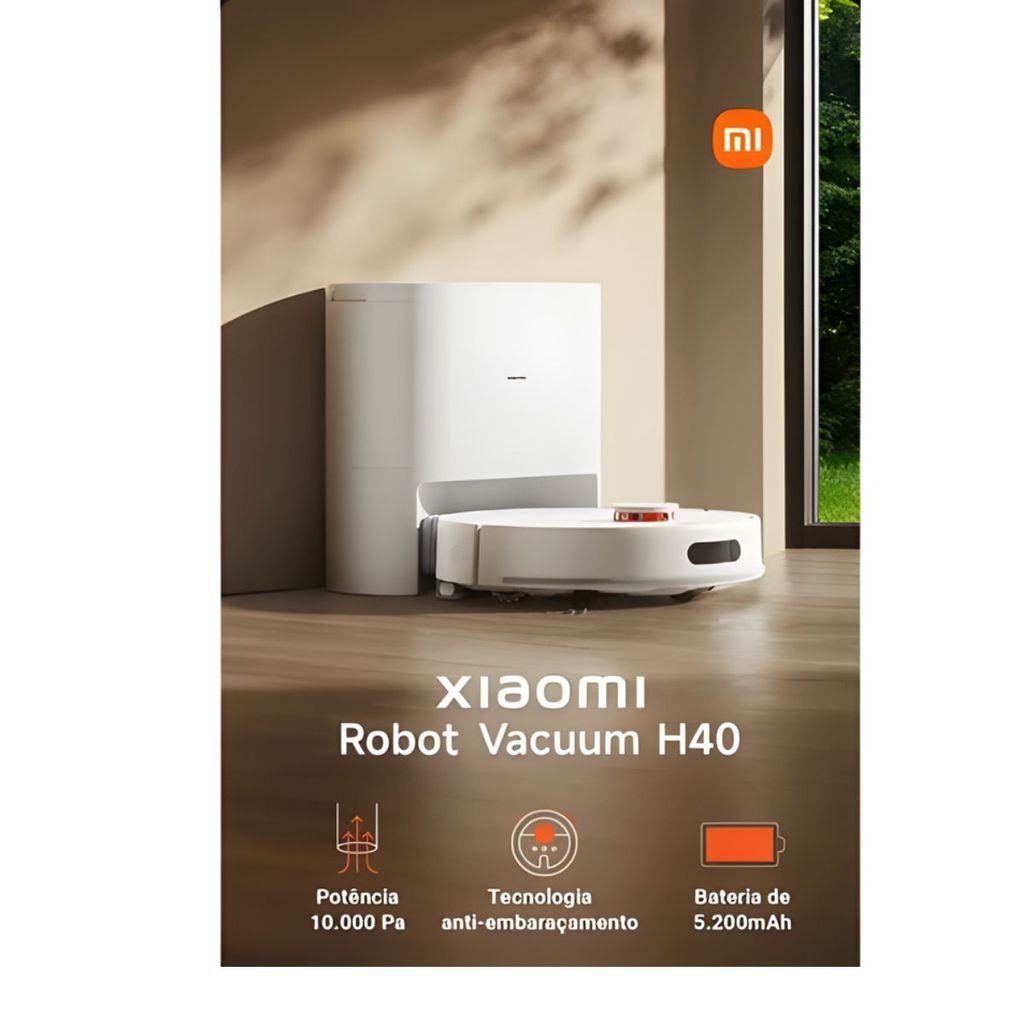 Robô Aspirador H40 Xiaomi 110v  Branco Wi-fi 5200mah 10000pa