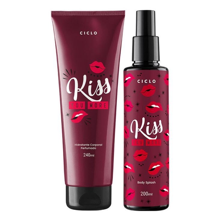 KIT CICLO BODY SPLASH KISS YOU MORE 200ML + HIDRATANTE CORPORAL PERFUMADO KISS YOU MORE 240ML