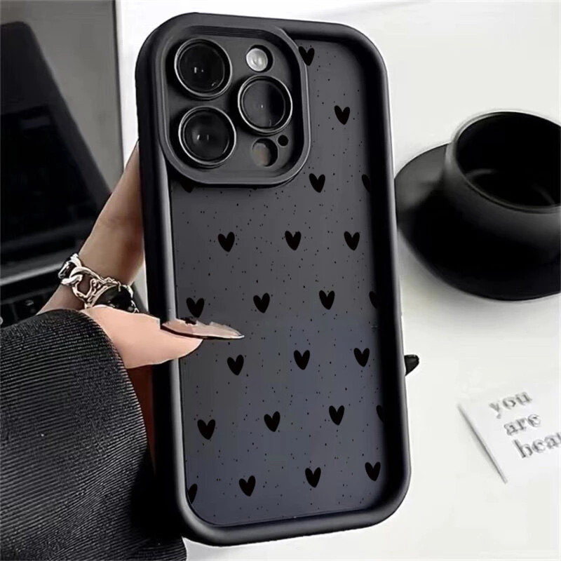 Capinha Capa Para Samsung A03 A04 A05 A12 A13 A15 A23 A32 A35 A50 A52 A71 A72 Silicone À Prova de Choque coração simples