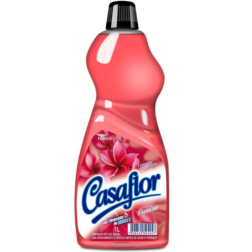Limpador Perfumado Casaflor Passion 1L - Embalagem com 12 Unidades