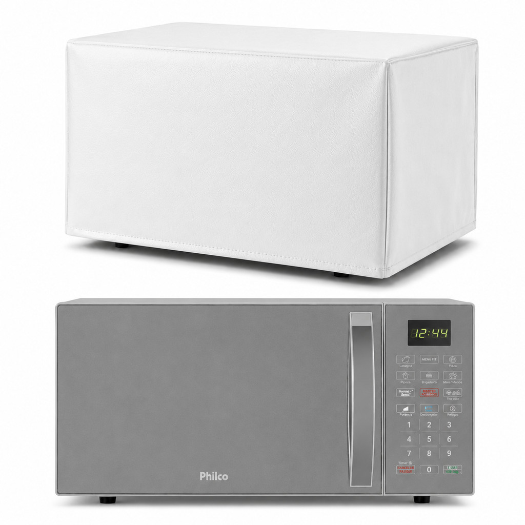 Capa Para Micro-ondas Philco 33L - PMO38S Corino Branco Luxo