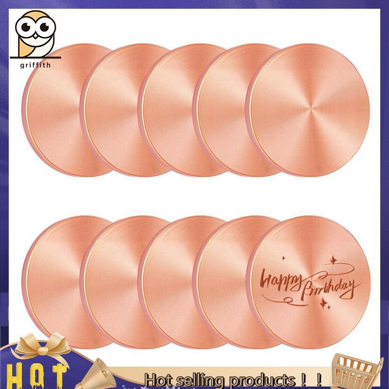 BRS1 Gravação Pronta Em Ouro Rosa Cobre Disco Redondo Blanks-10pcs 40mm Selos De Metal Para Projetos De Artesanato DIY
