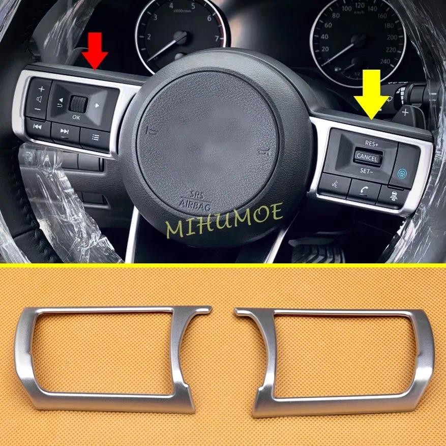 2 Pçs Volante Do Carro Guarnição Adesivo Capas Para Nissan Rogue X-Trail XTrail T33 Qashqai J12 Kicks Pathfinder Fosco C